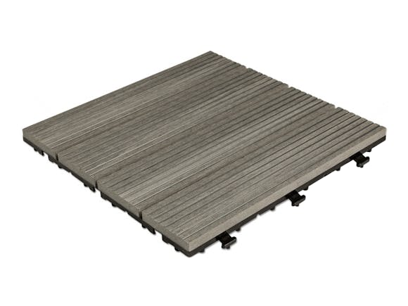 Outdoor Premium Composite Deck Tiles Grey - Pack of 10