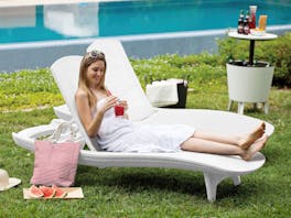 Keter Pacific Lounger White - Pair
