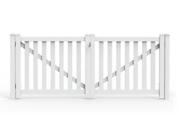 PVC 1.2m Flat Top Picket Fence System - Driveway Gates