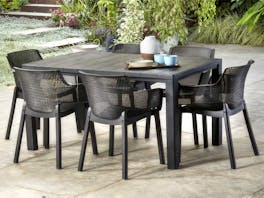 Keter Julie Table with 6 Elisa Chairs