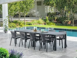 Keter Julie Double Table with 12 Elisa Chairs