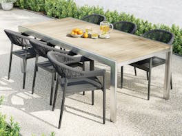 Quarterdeck Outdoor Dining Table with Halyard Dining Chairs