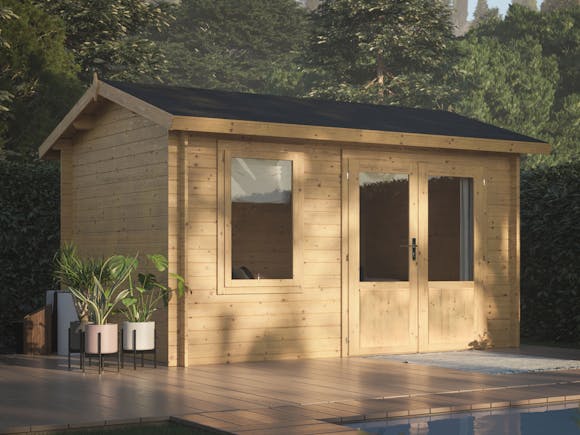 Log Cabin Garden House Iris 3.6m x 2.7m - Cabins &amp; Studios 