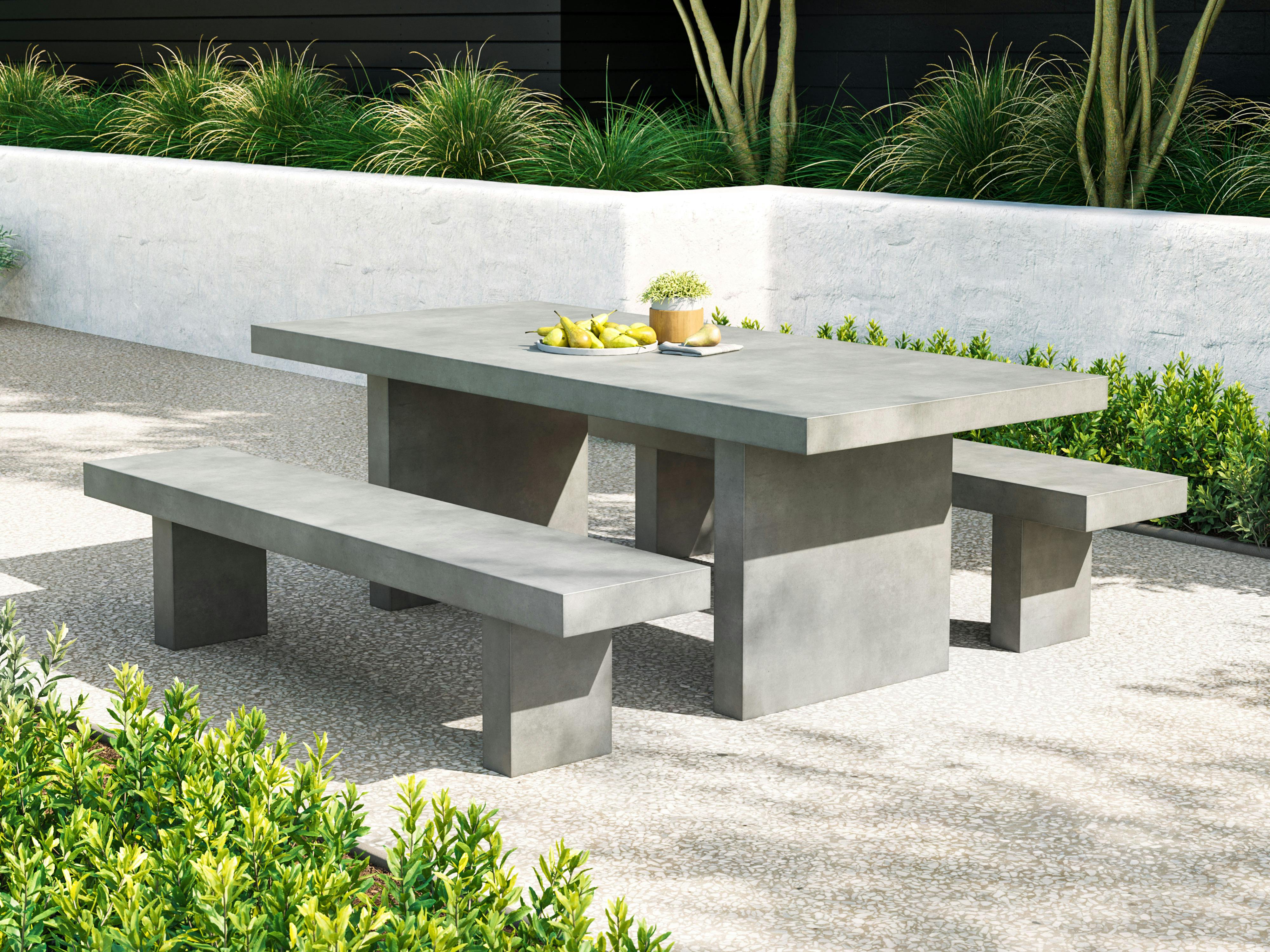 Concrete Outdoor Dining Table For 10 Bordeaux Concrete Top Table