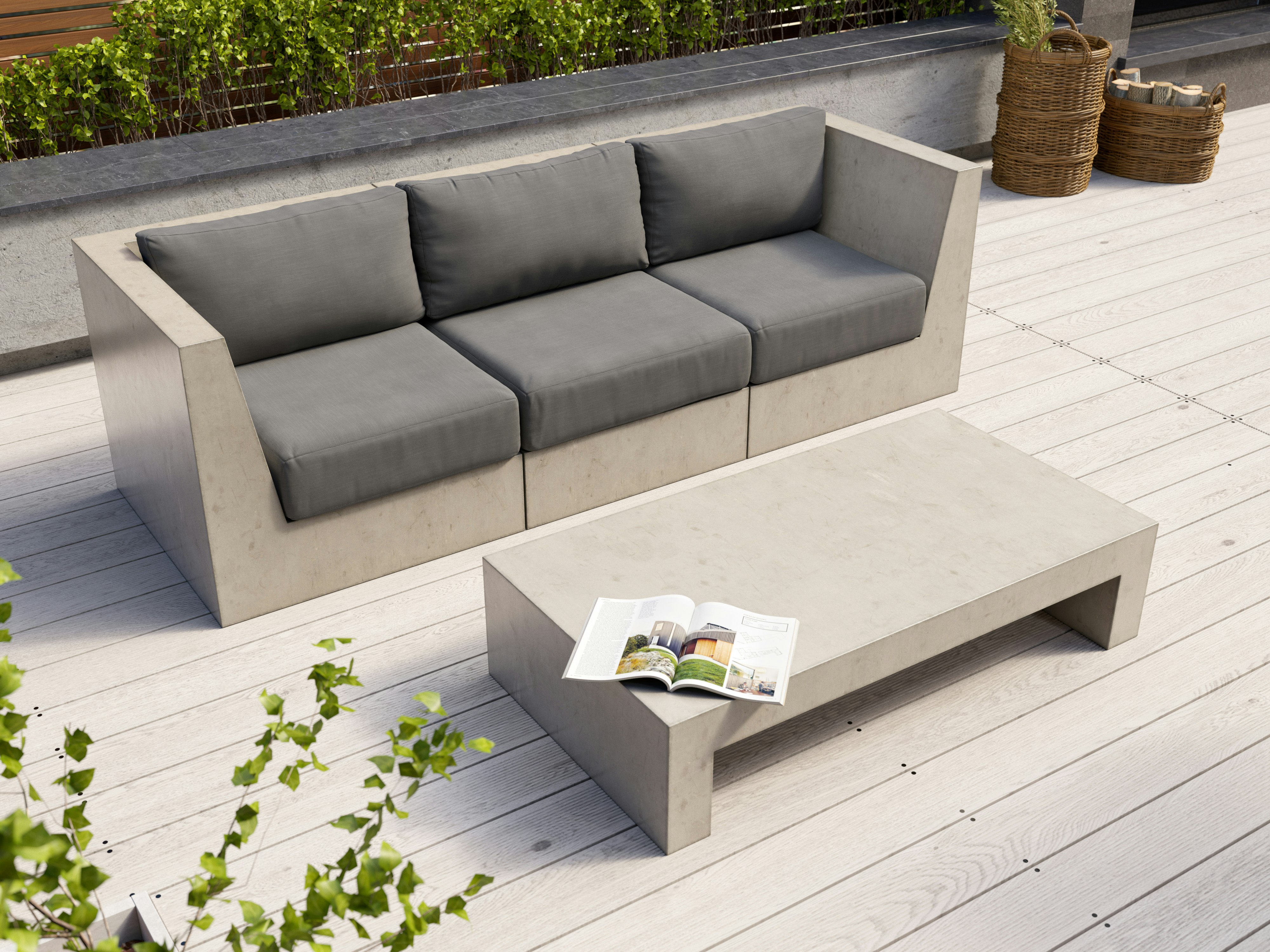 modulo concrete sofa set - lounge sets - outdoor furniture - home