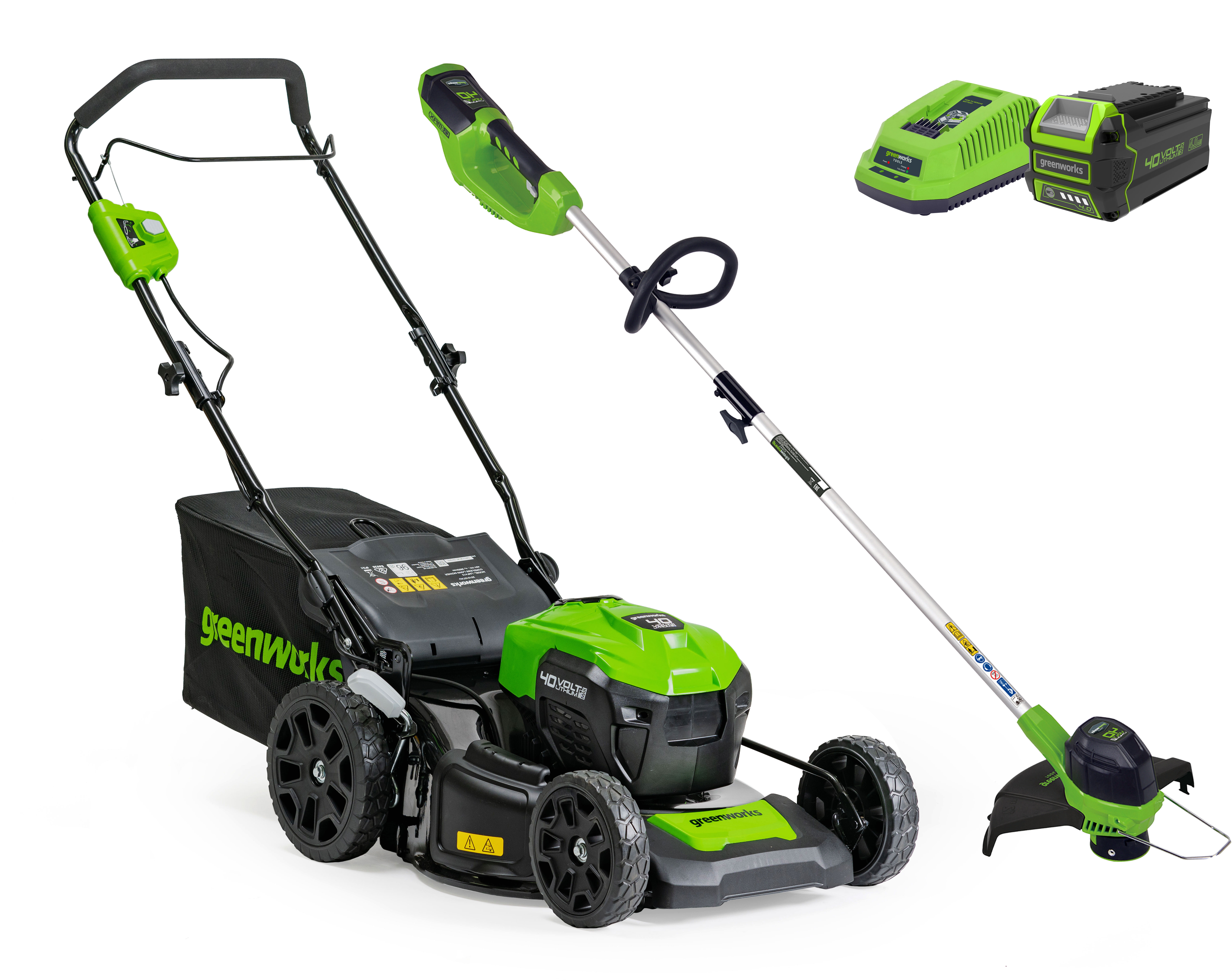 Greenworks Lawnmower 460mm Line Trimmer 40V 4.0Ah Kit Electric