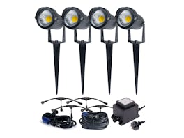 Garden Lights 4 Spotlight 12V Plug & Play Set
