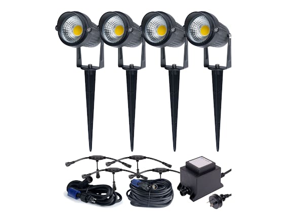 Garden Lights 4 Spotlight 12V Plug & Play Set 