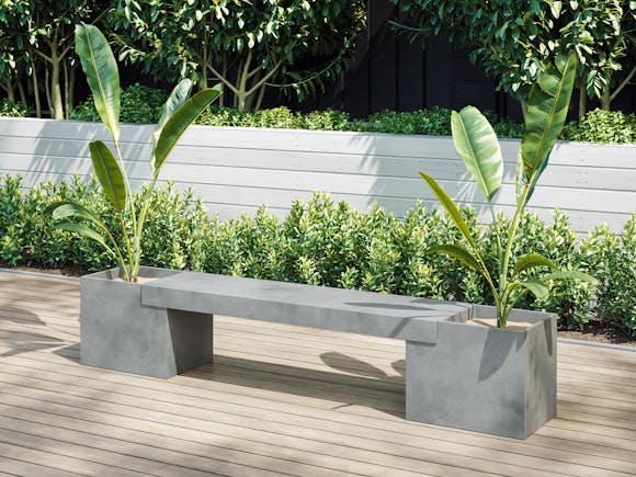 Slab Concrete Planter & Bench