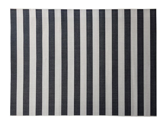 Signature Outdoor Rug Black & Cream Stripe 160 x 230cm
