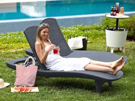 Keter Pacific Lounger Graphite - Pair