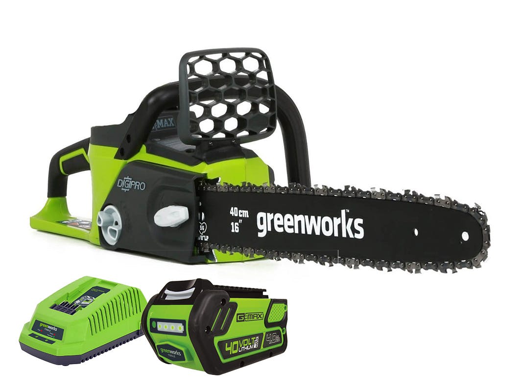 Greenworks 40V Chainsaw 16 Brushless 4.0Ah Kit Chainsaws Chainsaws Outdoor Power Equipment Gardening at Trade Tested