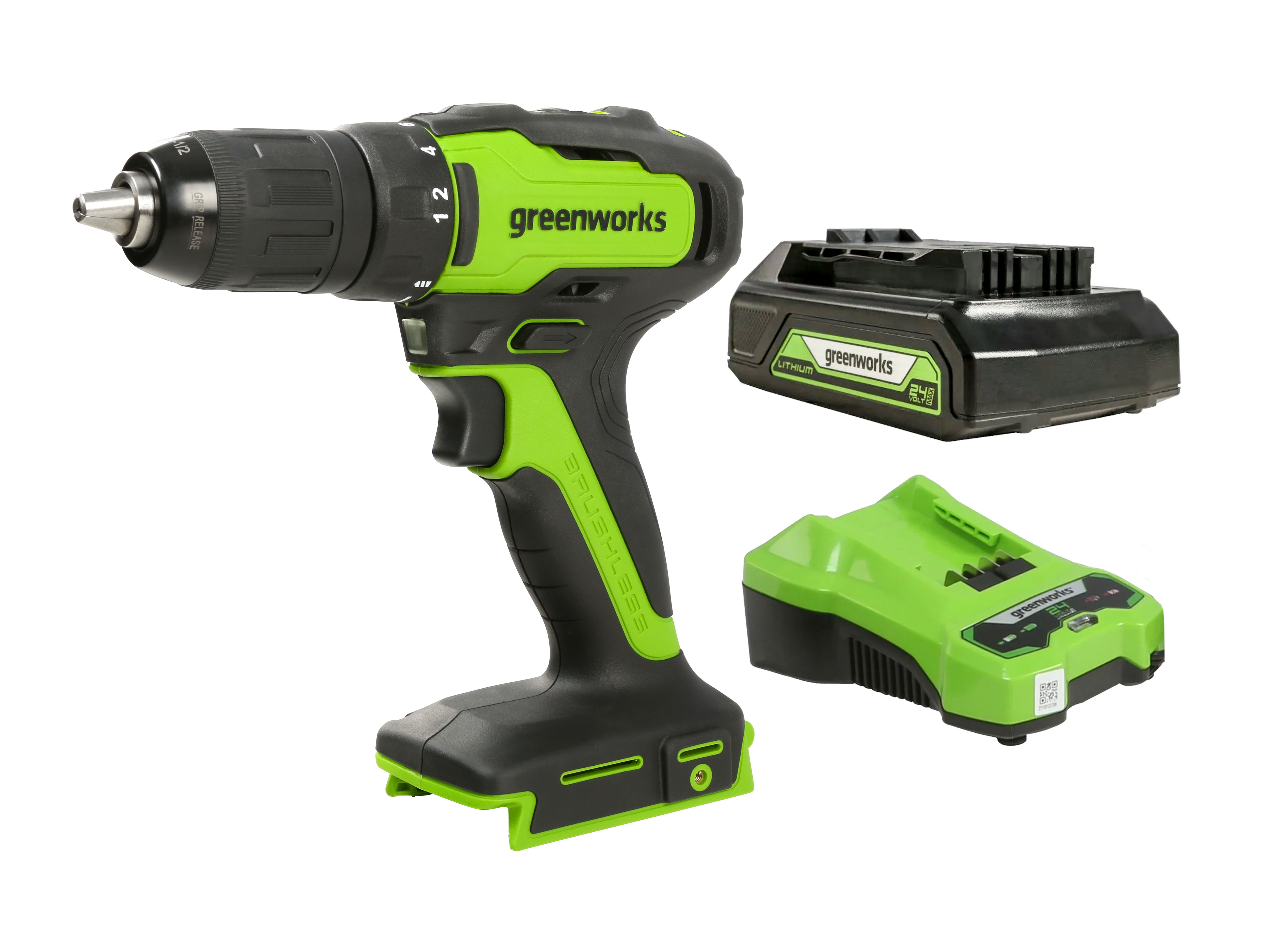 Greenworks 24V Drill-Driver Brushless 2.0Ah Kit - Drills - Power
