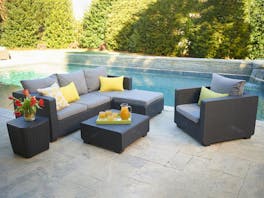 Keter Salta 4 Seat with Ottoman Outdoor Sofa Set