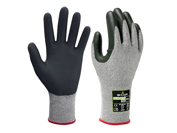 Showa 386 Duracoil Microporous Gloves Nitrile Finger (Gloves)