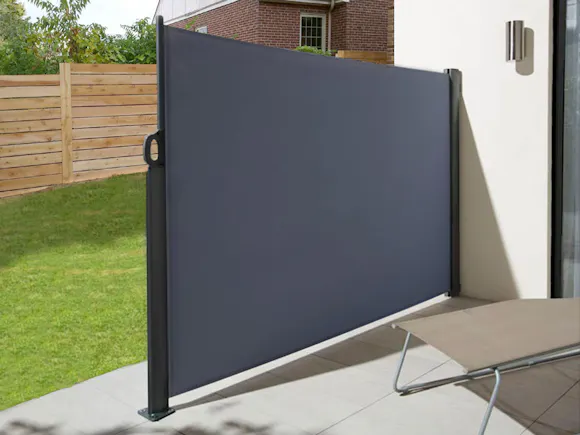 Retractable Side Screen 1.8m x 3m Graphite - Privacy ...