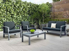 Flaxmere Hardwood Outdoor Sofa Set 4 Piece Grey