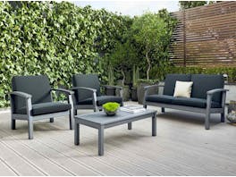 Flaxmere Hardwood Outdoor Sofa Set 4 Piece Grey