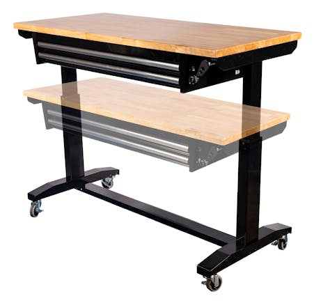 Workbench Height Adjustable 2 Drawer 132 x 61cm