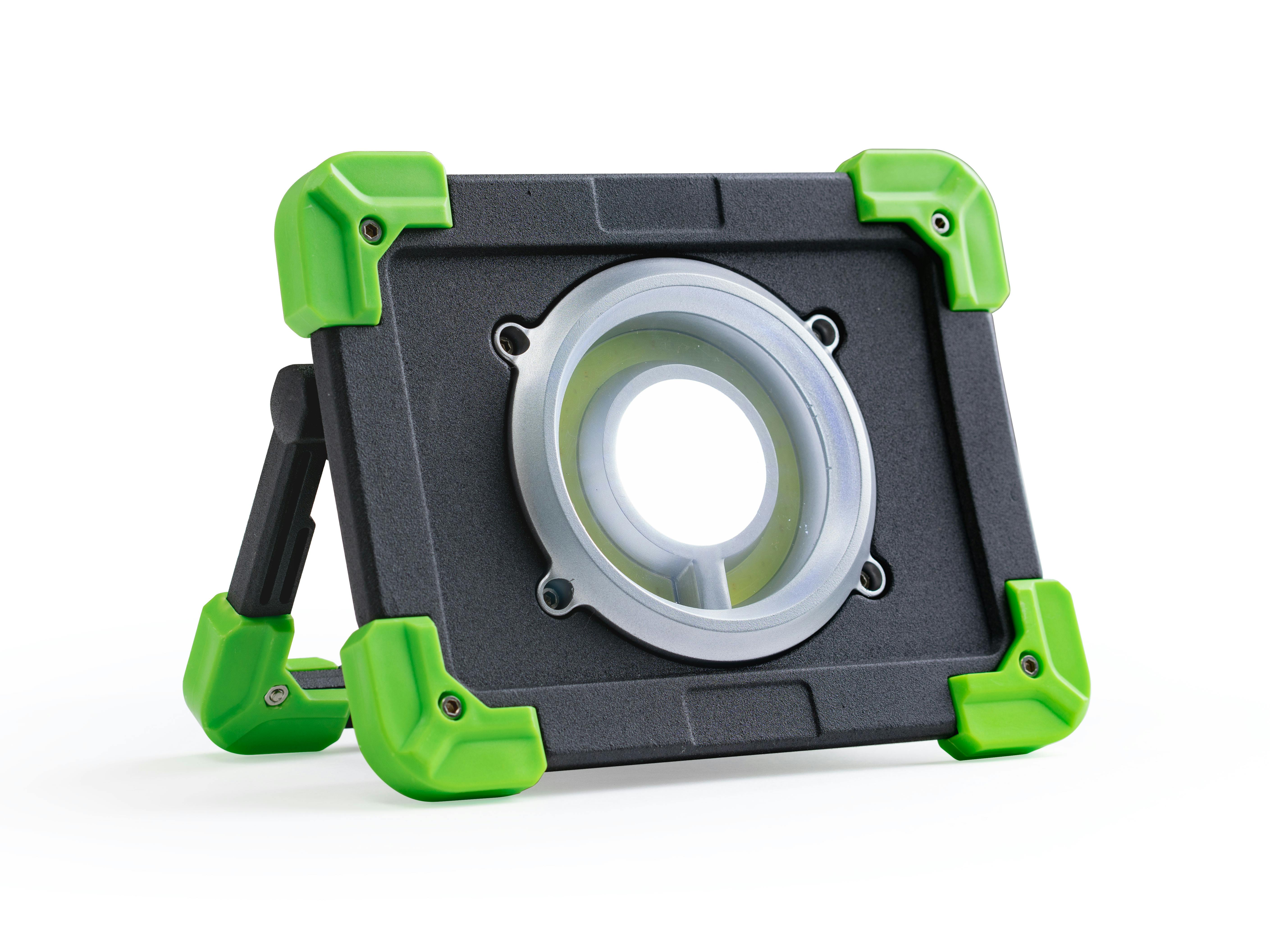 A look inside a 20W rechargeable LED work light. 