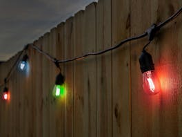 Festoon Lights LED 5m with 10 Multicolour Filament Bulbs