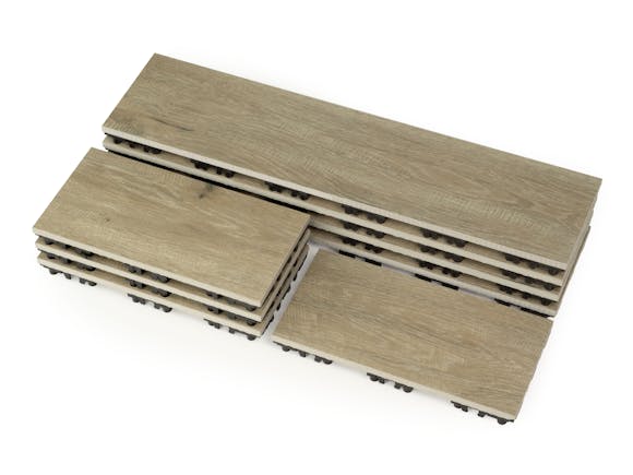 Outdoor Ceramic Woodgrain Deck Tiles Oak - 0.54m²