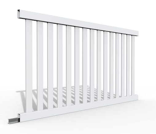 PVC Flat Top Picket Fence Panel Kit 1.2m x 2.4m