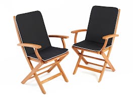 Hardwood Dining Armchairs - Pair