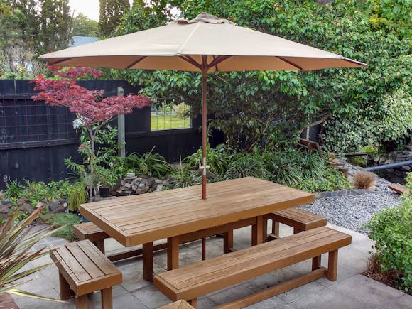 Hardwood Outdoor Umbrella 3m Taupe