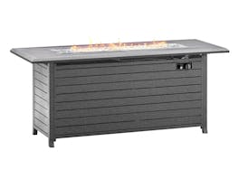 Slatted Aluminium Gas Fire Table 144cm x 55cm