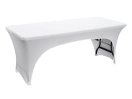Stretch Fit Table Cover Rectangle 1.8m White