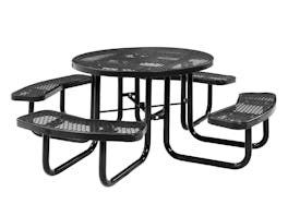 Picnic Table Round 8 Seater Commercial - Black