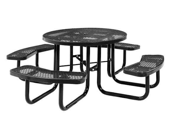 Picnic Table Round 8 Seater - Black