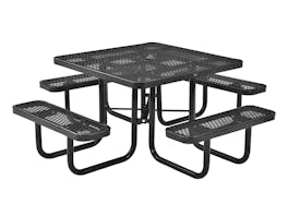 Picnic Table Square 8 Seater Commercial - Black