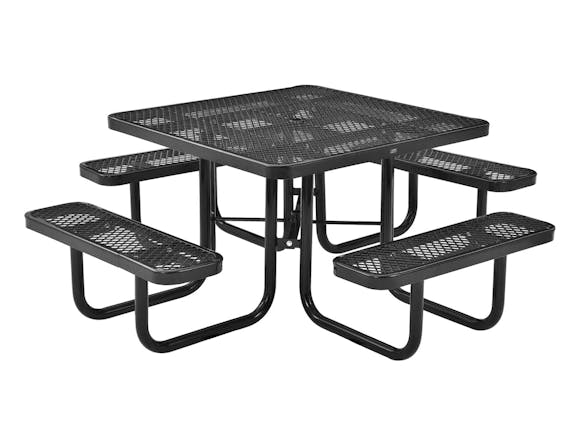 Picnic Table Square 8 Seater - Black
