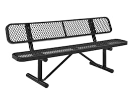 Park Bench 3 Seater Commercial - Black