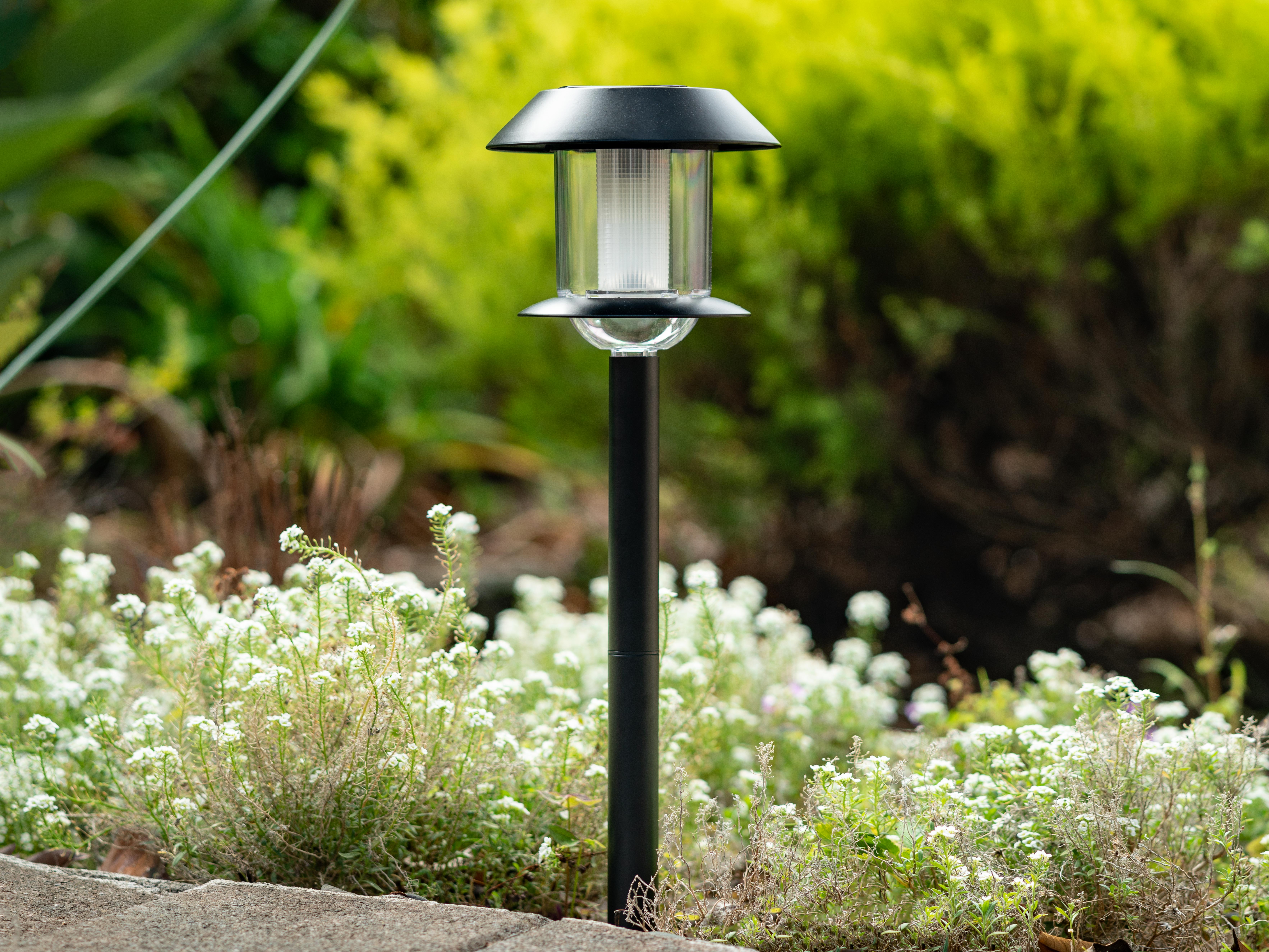 black solar stake lights