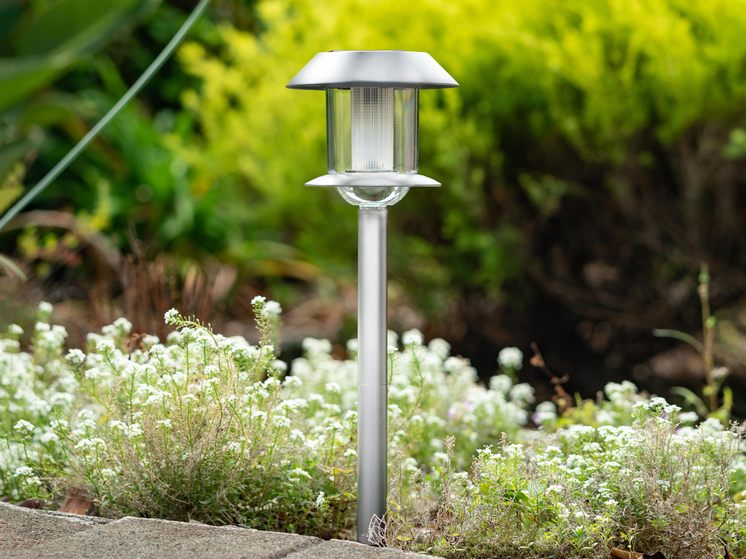 steel solar garden lights