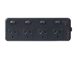HPM Powerboard Surge Protection 4 Outlet Black