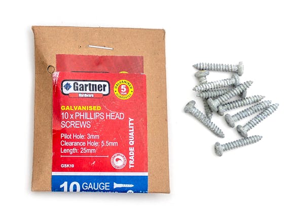 Galvanised Screws - Gauge 10 -25mm (10 Pack)