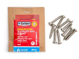 Stainless Steel Screws - Gauge 6 -20mm (10 Pack)