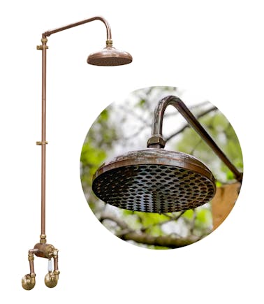 Neptune Classic Outdoor Shower with Mixer Antique Copper 