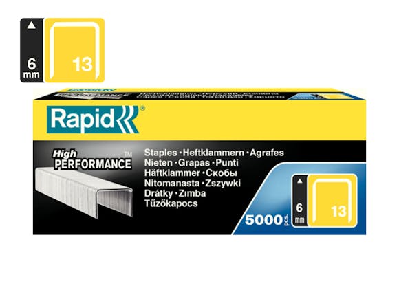 Rapid Finewire Staples Galvanised 13/6 - Pack of 5000