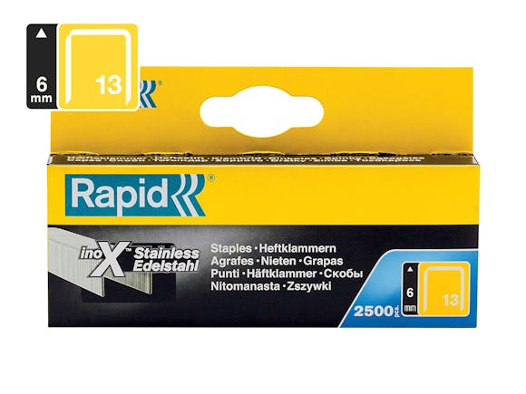Rapid Finewire Staples Stainless Steel 13/6 - Pack of 2500