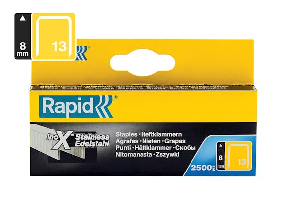 Rapid Finewire Staples Stainless Steel 13/8 - Pack of 2500
