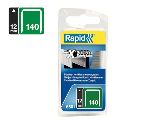 Rapid Flatwire Staples Stainless Steel 140/12 - Pack of 650
