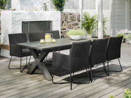 Sabi Outdoor Dining Table with Berg Chairs