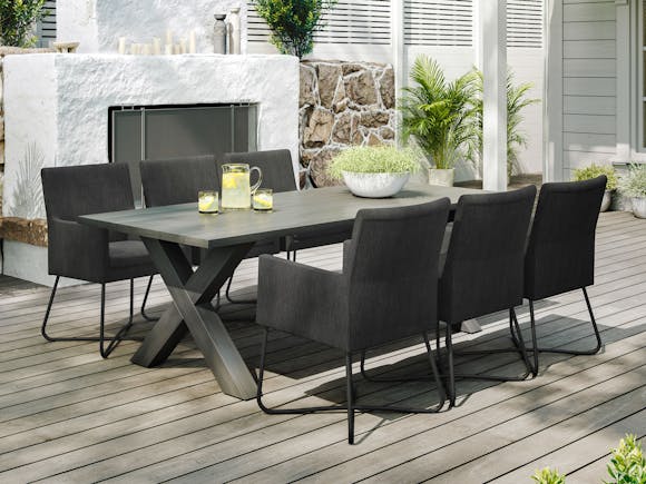Sabi Outdoor Dining Table with Berg Chairs