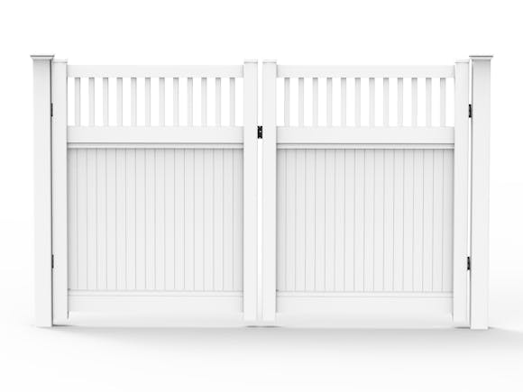 PVC Privacy Fence with Trellis Driveway Gate Kit 3m x 1.8m