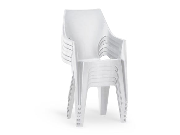Keter Allibert Dante Low Back Chair White - 6 Pack